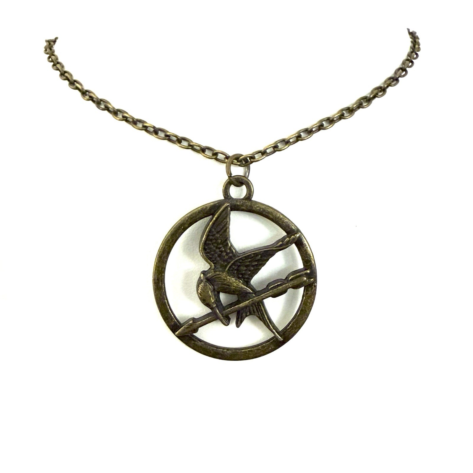 Hunger Games Mockingjay Necklace • Lionsgate Bronze Bird Arrow Pendant