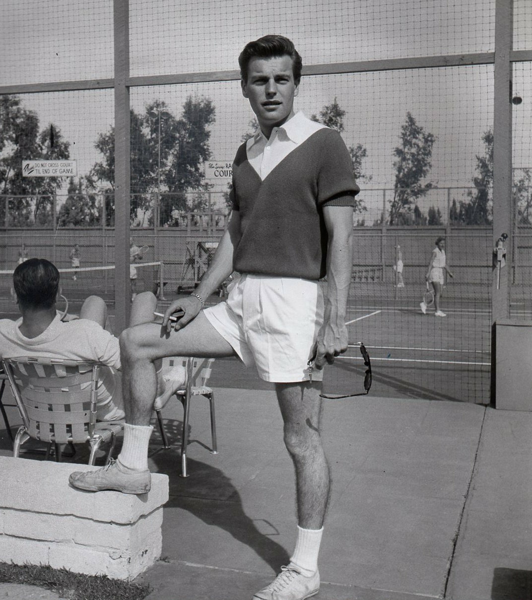 ROBERT WAGNER handsome actor tennis court VINTAGE PHOTO DBW by Bob Beerman