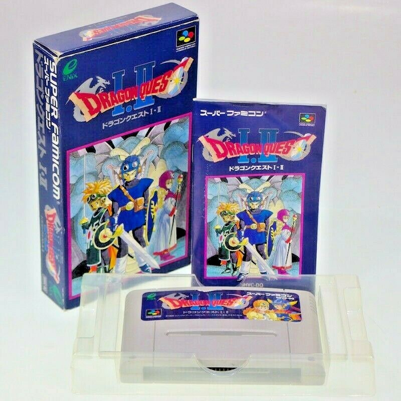 Nintendo Super Famicom SFC DRAGON QUEST I II 1 2 Japan Import SNES Enix Complete