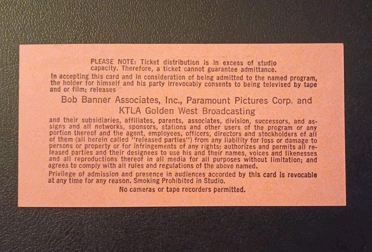 Solid Gold – TV Show taping ticket – Oct 14, 1981 – Andy Gibb And Marilyn McCoo