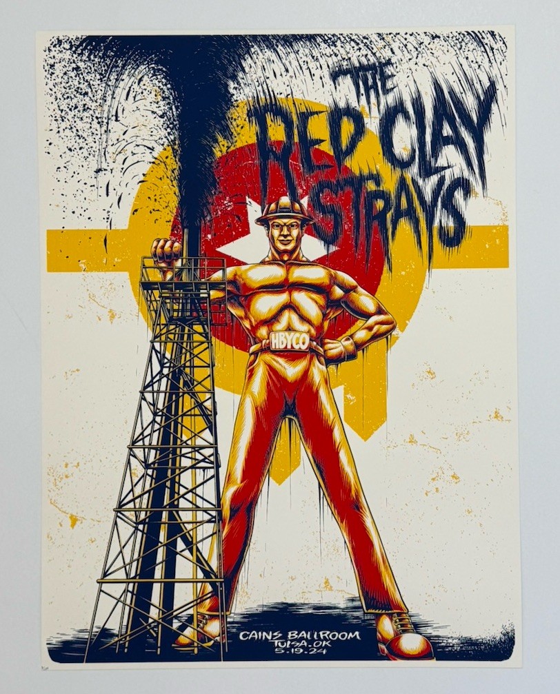 The Red Clay Strays Poster Tulsa OK 2024 Cains Silkscreen #’d Show Ed X/100 RARE