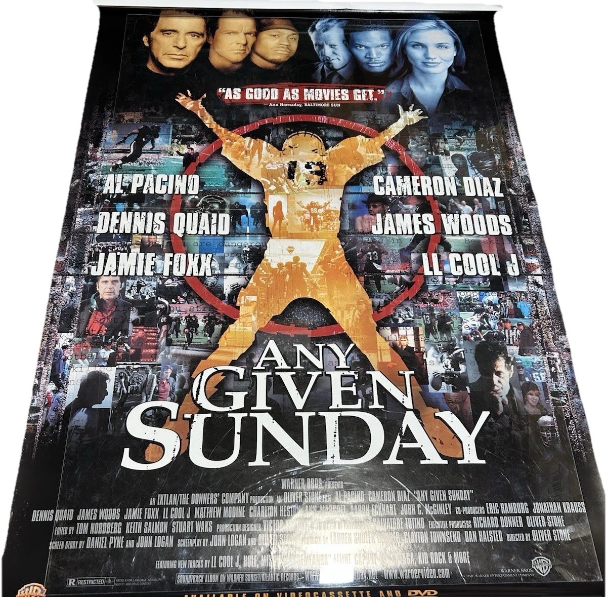 2000 Any Given Sunday Original One Sheet Rolled 27X40 Movie Store Poster.