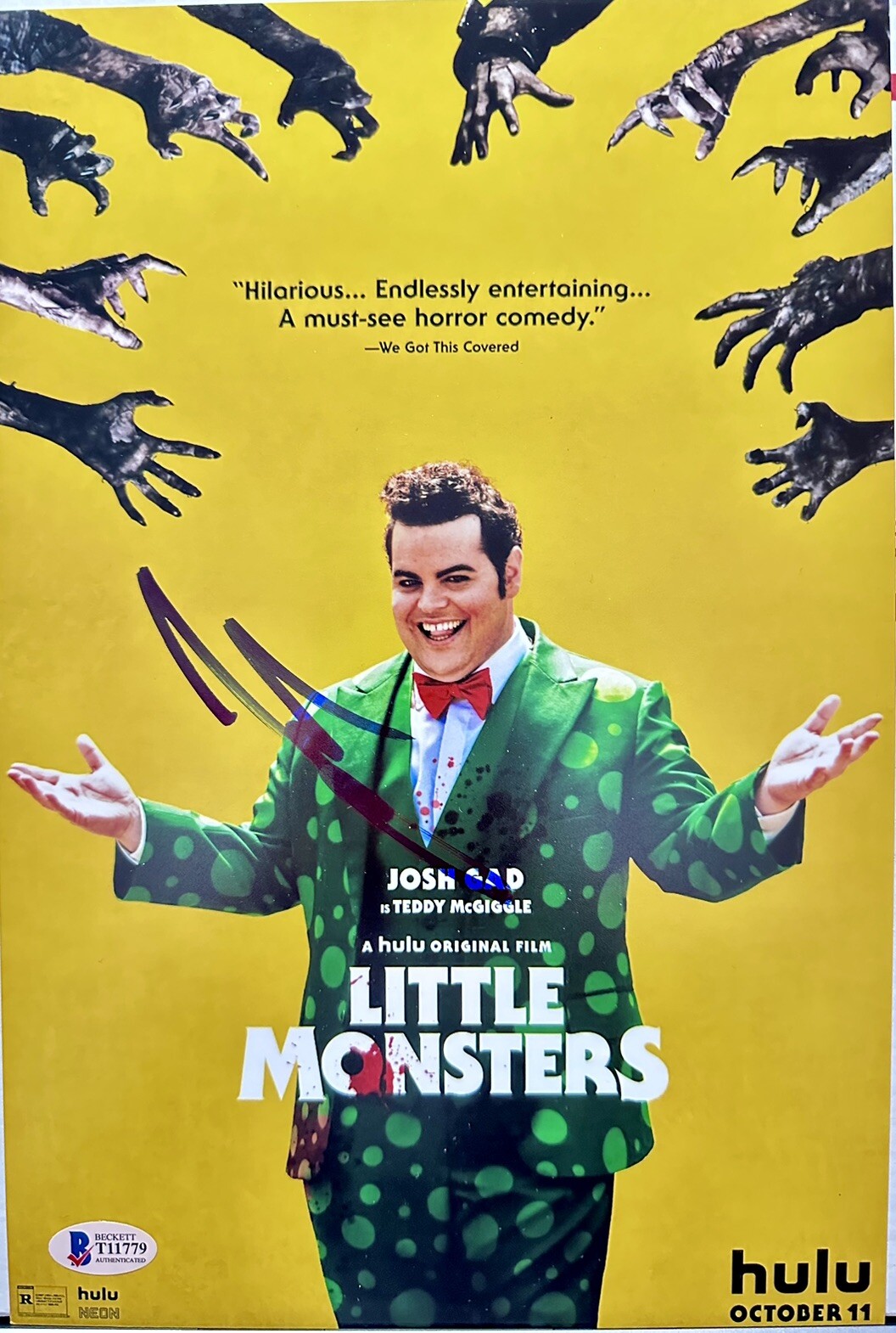 JOSH GAD SIGNED LITTLE MONSTERS PHOTO 8X12 LUPITA AUTOGRAPH BECKETT BAS COA