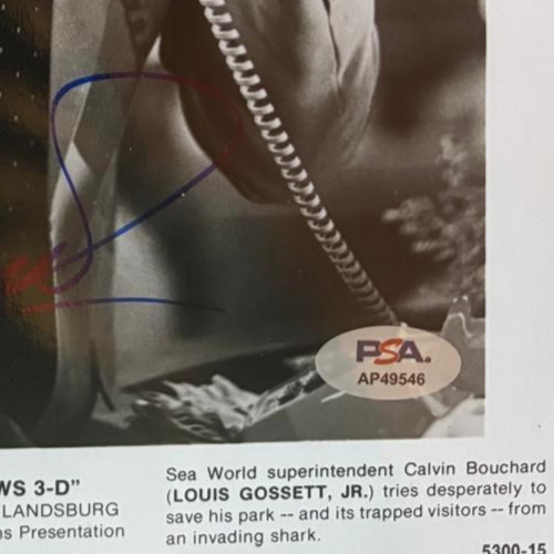 LOUIS GOSSETT JR. SIGNED AUTOGRAPHED 8X10 PHOTO JAWS 3-D PSA COA A