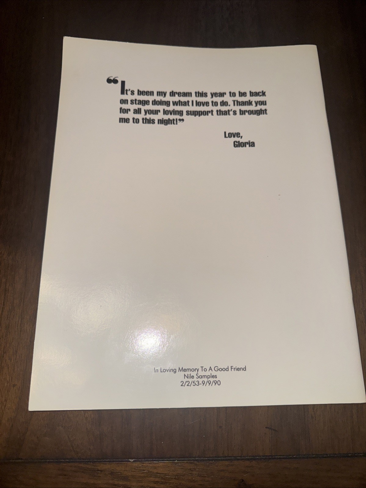 Gloria Estefan 1991 Into The Light Concert Tour Program Book