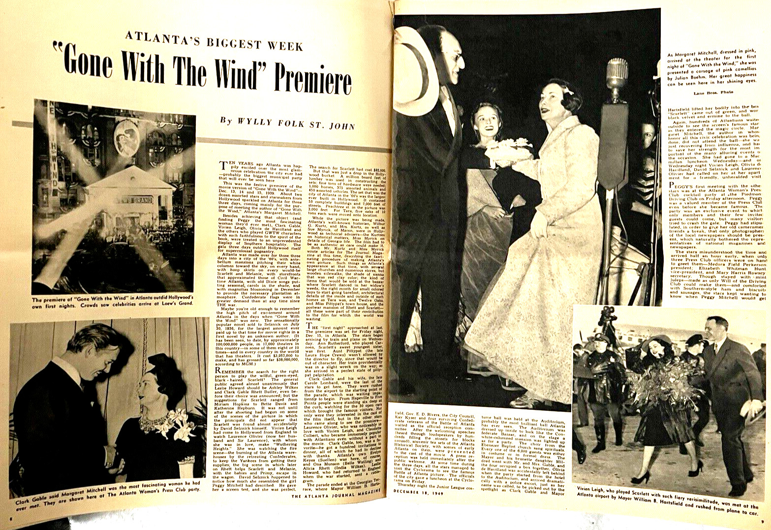 GONE WITH THE WIND MARGARET MITCHELL ORIG. 1949 ATLANTA JOURNAL MEMORIAL ISSUE!!