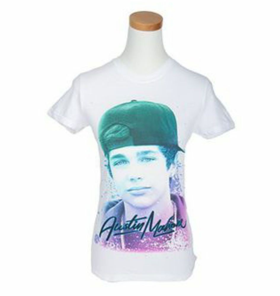 Austin Mahone T Shirt Paint Splatter White Short Sleeve Tee Shirt Sz XL AM