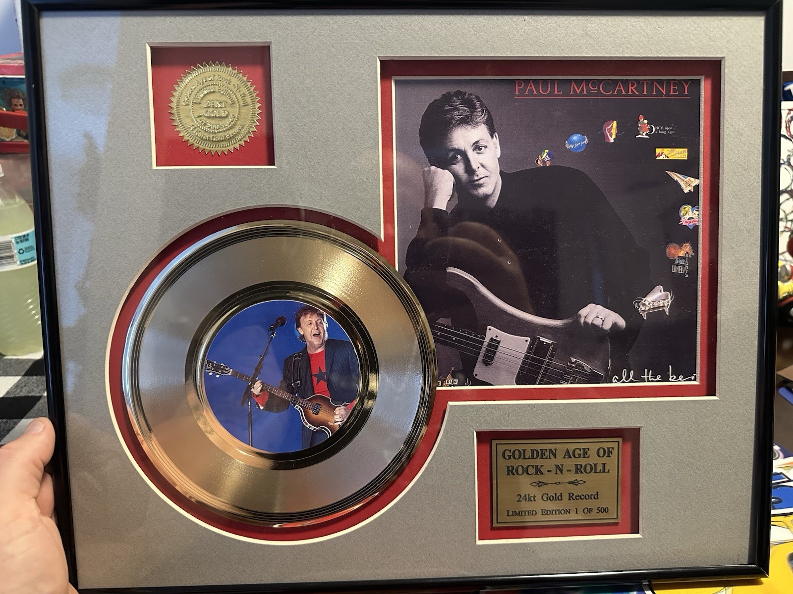 Paul McCartney All the Best 24k Gold Record Display Limited Ed 314/500