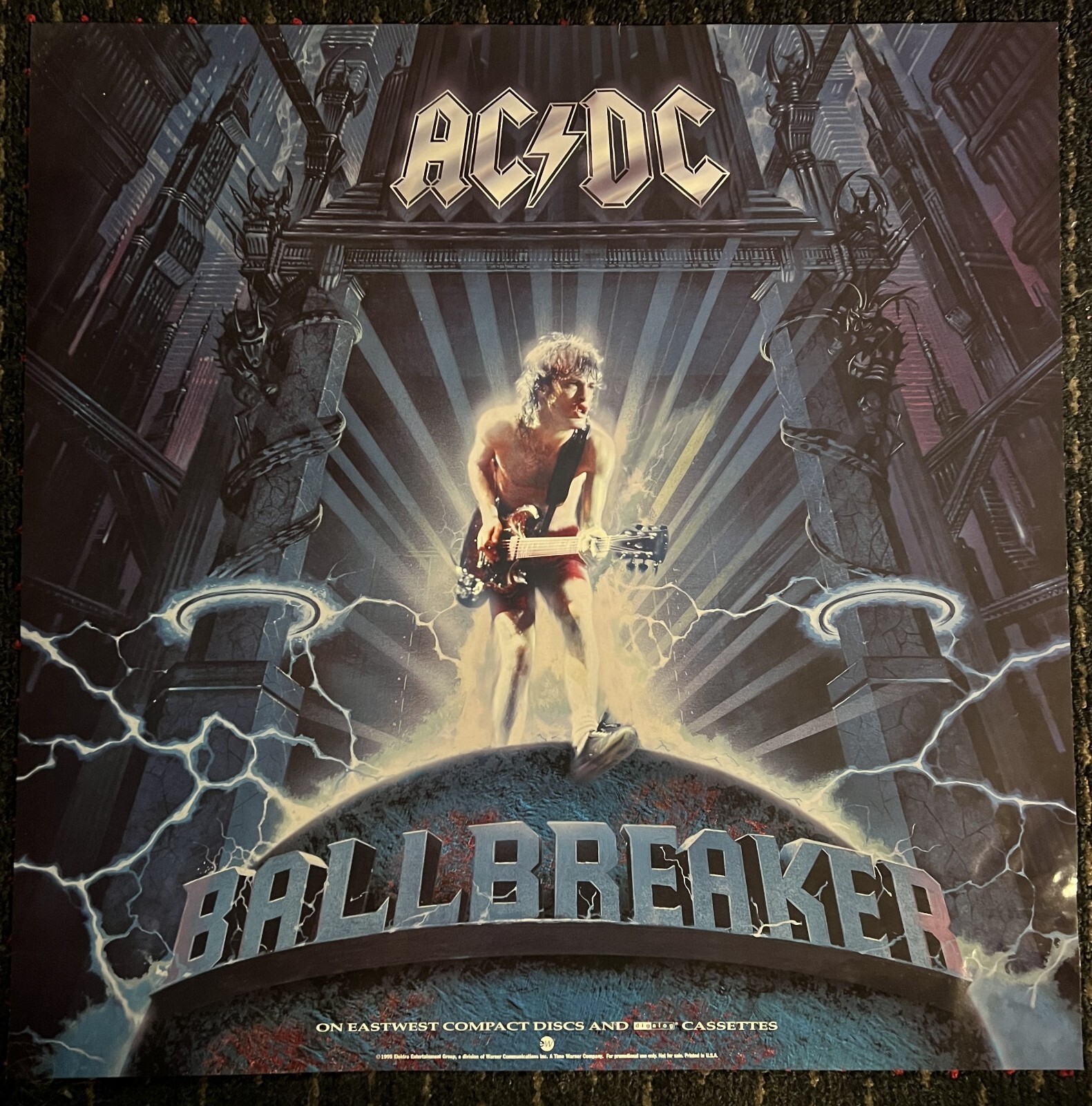 AC/DC Ballbreaker 24×24 original 1995 record store promo poster EAST WEST Angus