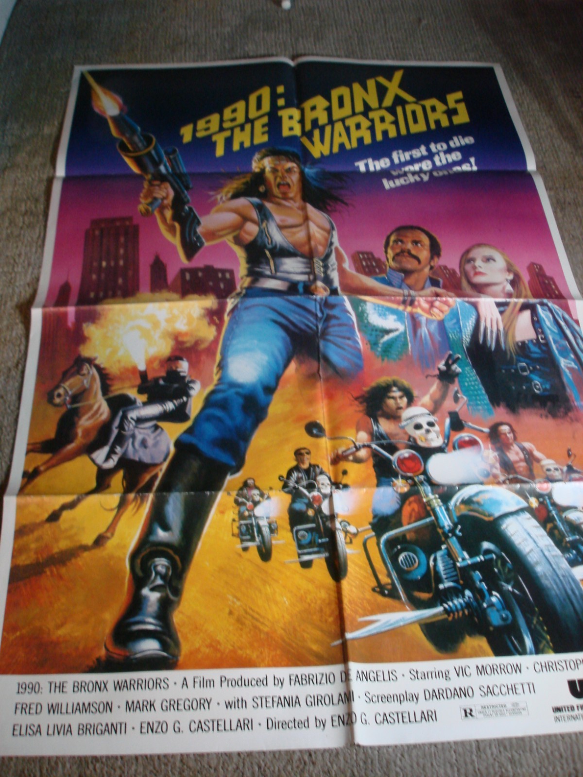 ORIGINAL 1990 THE BRONX WARRIORS MOVIE POSTER 27X41