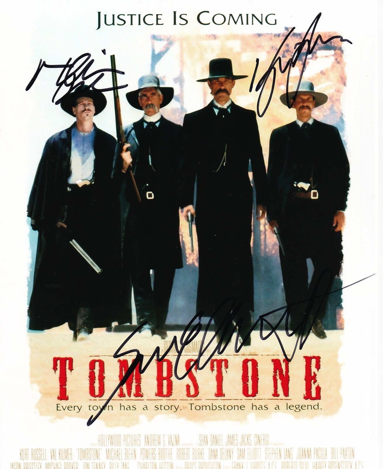 Super Deal Autographed 3 Signed Tombstone 8×10 Photo Ink Tested