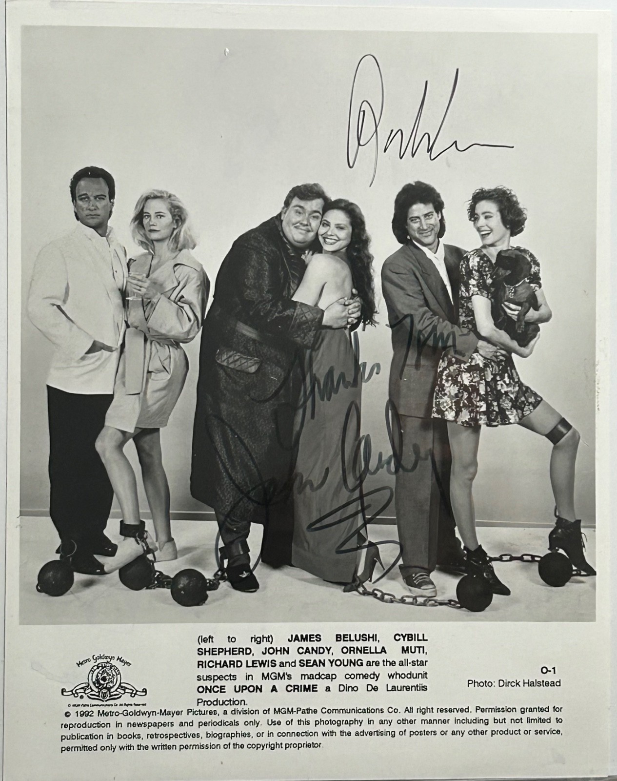 JOHN CANDY RICHARD LEWIS—SIGNED cast PHOTO—SCTV•HOME ALONE•SPLASH•PLANES TRAINS