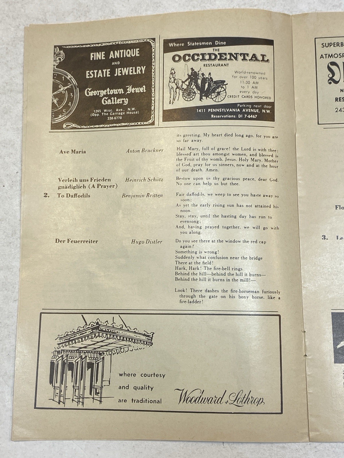 DAR Hall Patrick Hayes Obernkirchen Childrens Choir Concert Program Ticket Lot