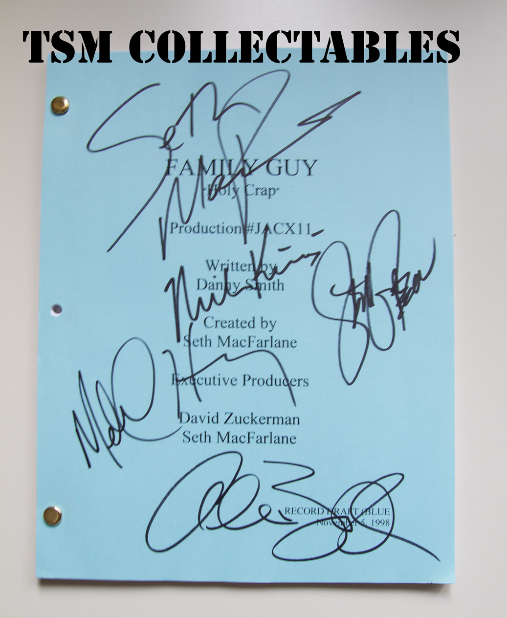 -= FAMILY GUY full CAST autographed SCRIPT Seth MACFARLANE Mila KUNIS Stewie