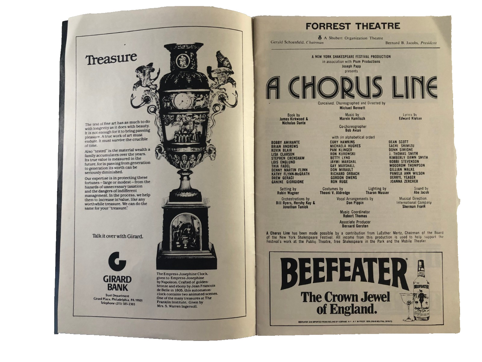A CHORUS LINE Original Broadway Souvenir Program & Playbill- Highly Collectible!