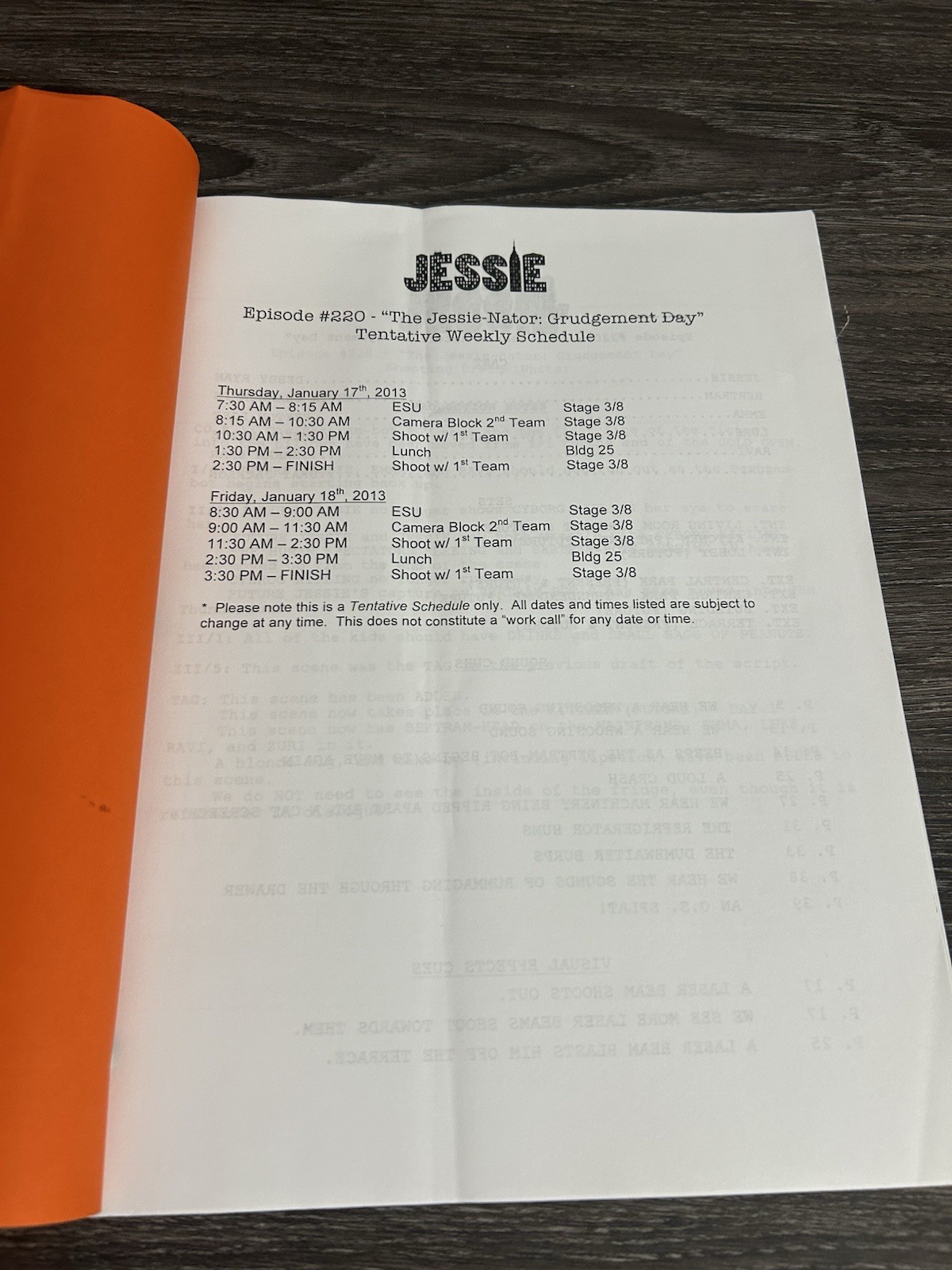 Disney Jessie Orignal Script Shooting Draft The Jessie-nator 2013