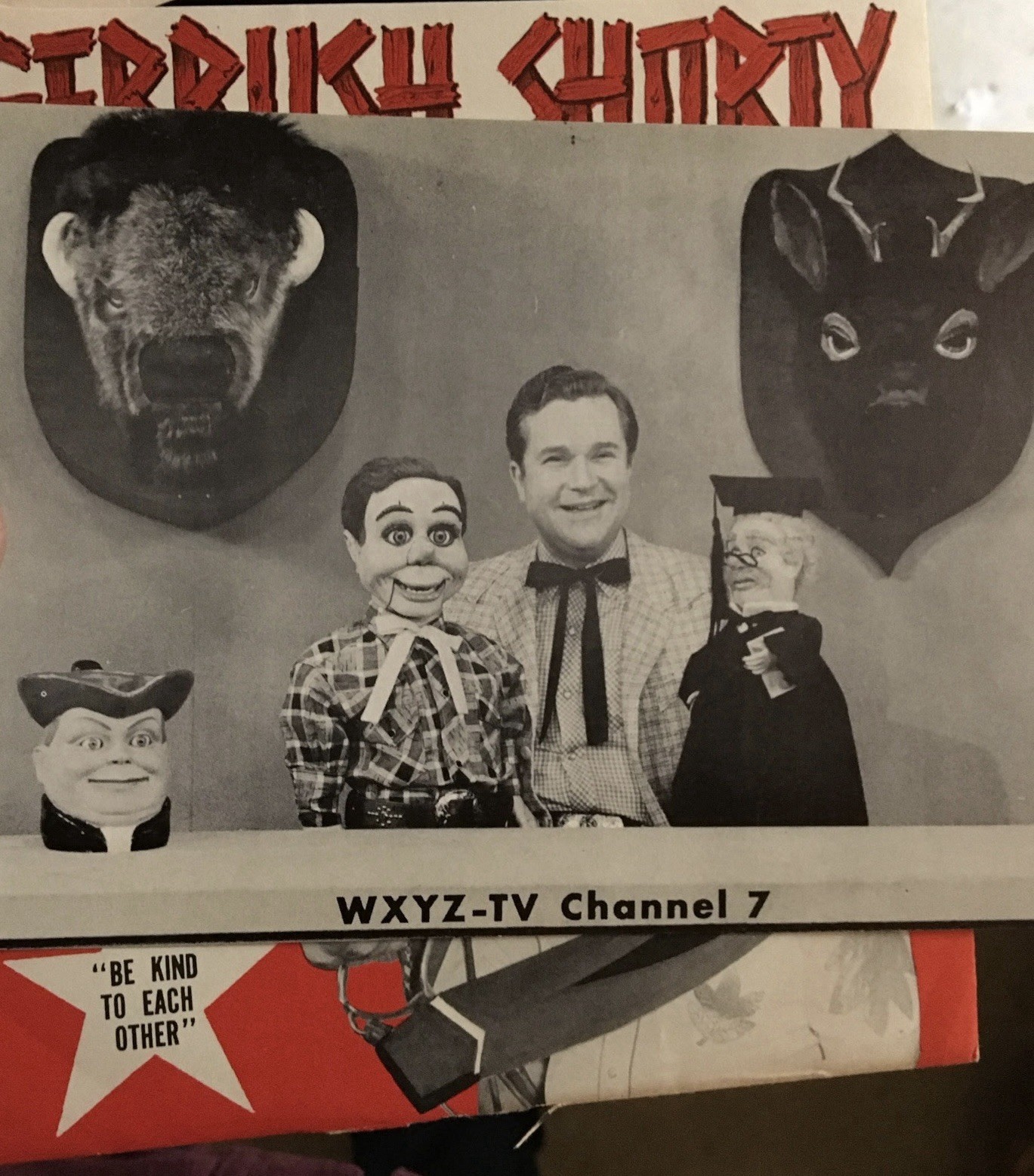 RARE Deer Head Puppet Ventriloquist Dummy, Ted Lloyd, Sagebrush Shorty, TV Prop