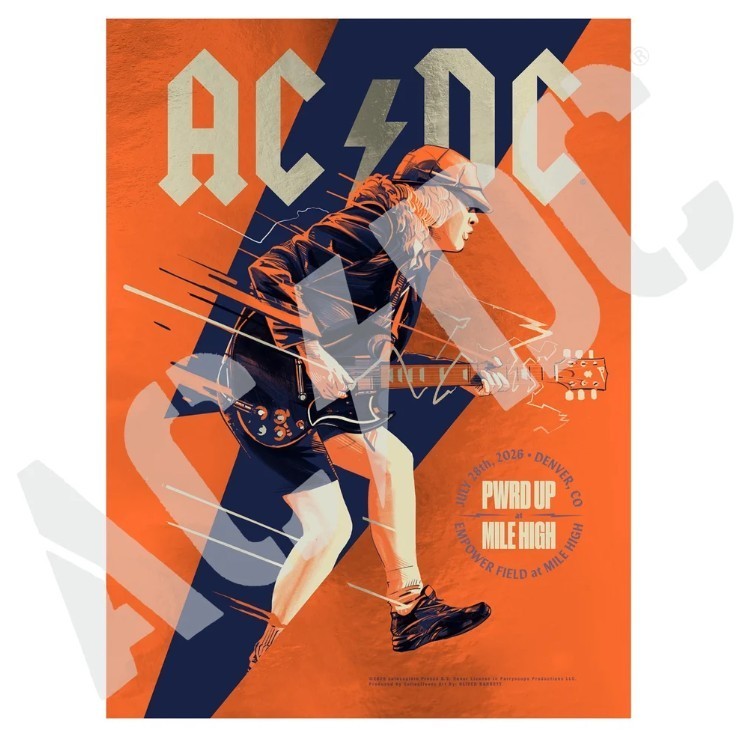 AC/DC Concert Poster – Limited Edition – Mile High Denver CO 7-28-26