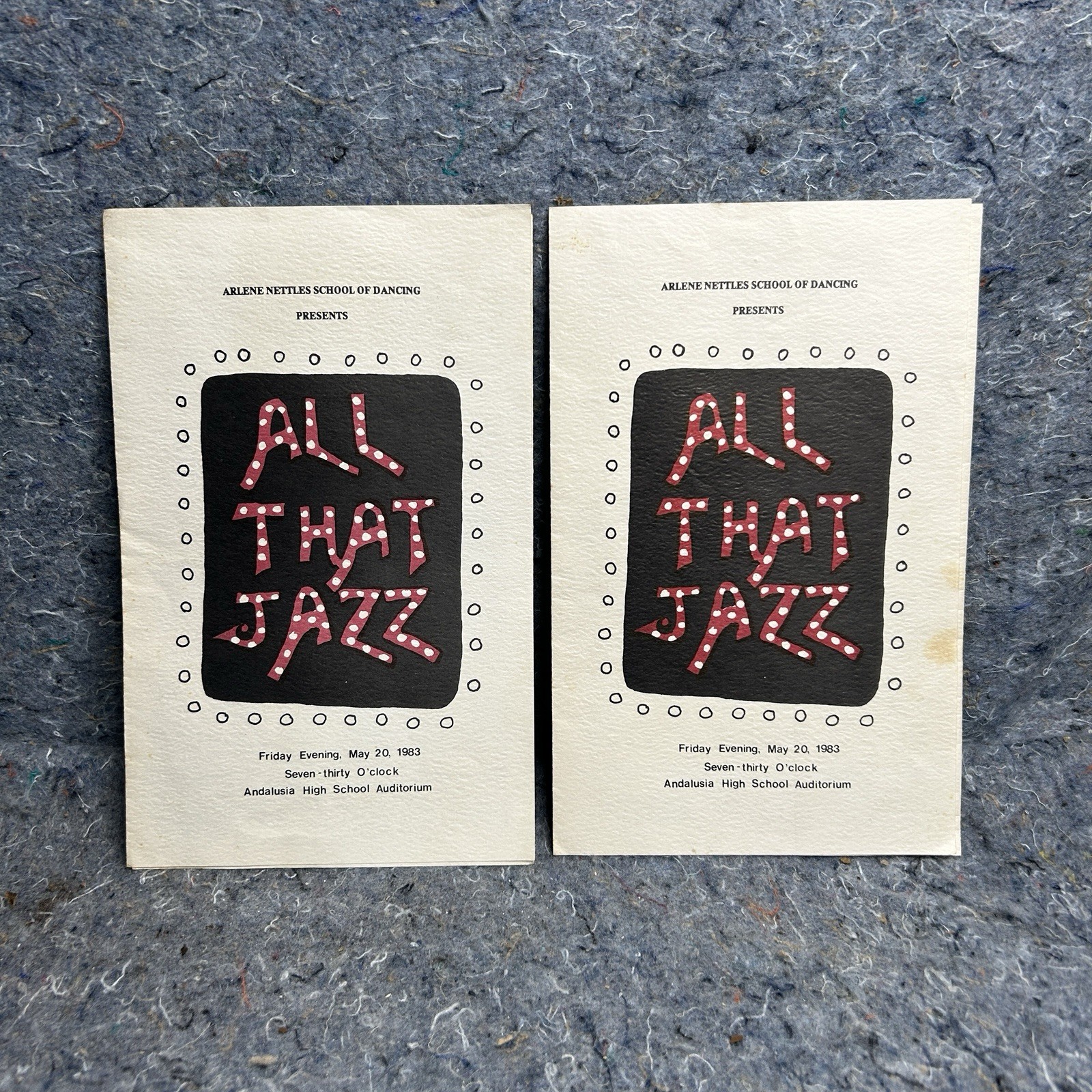 Lot of 2 Vintage 1983 All That Jazz Dance Recital Program Andalusia AL