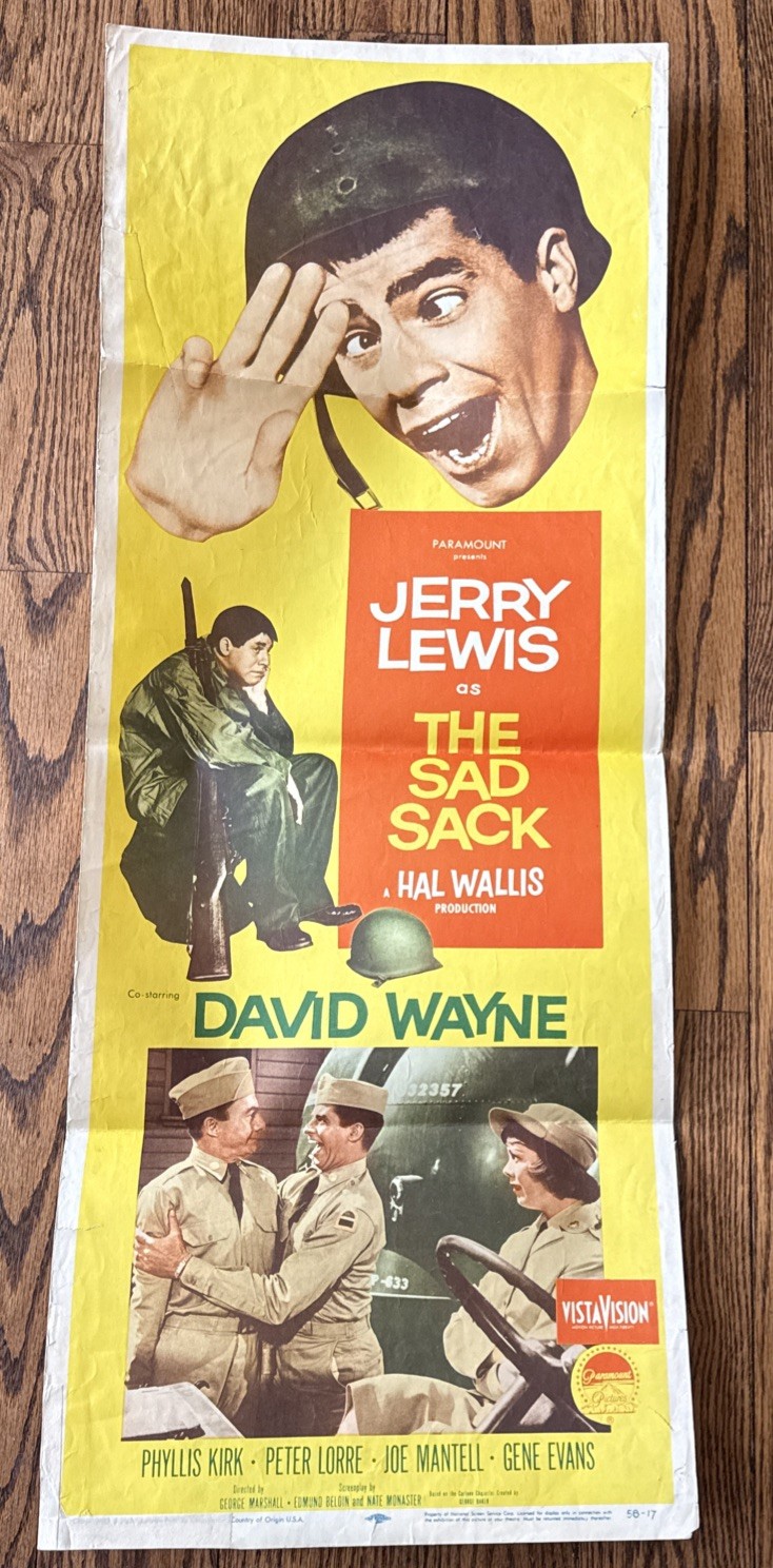 SAD SACK 1958 INSERT 14X36 MOVIE POSTER JERRY LEWIS