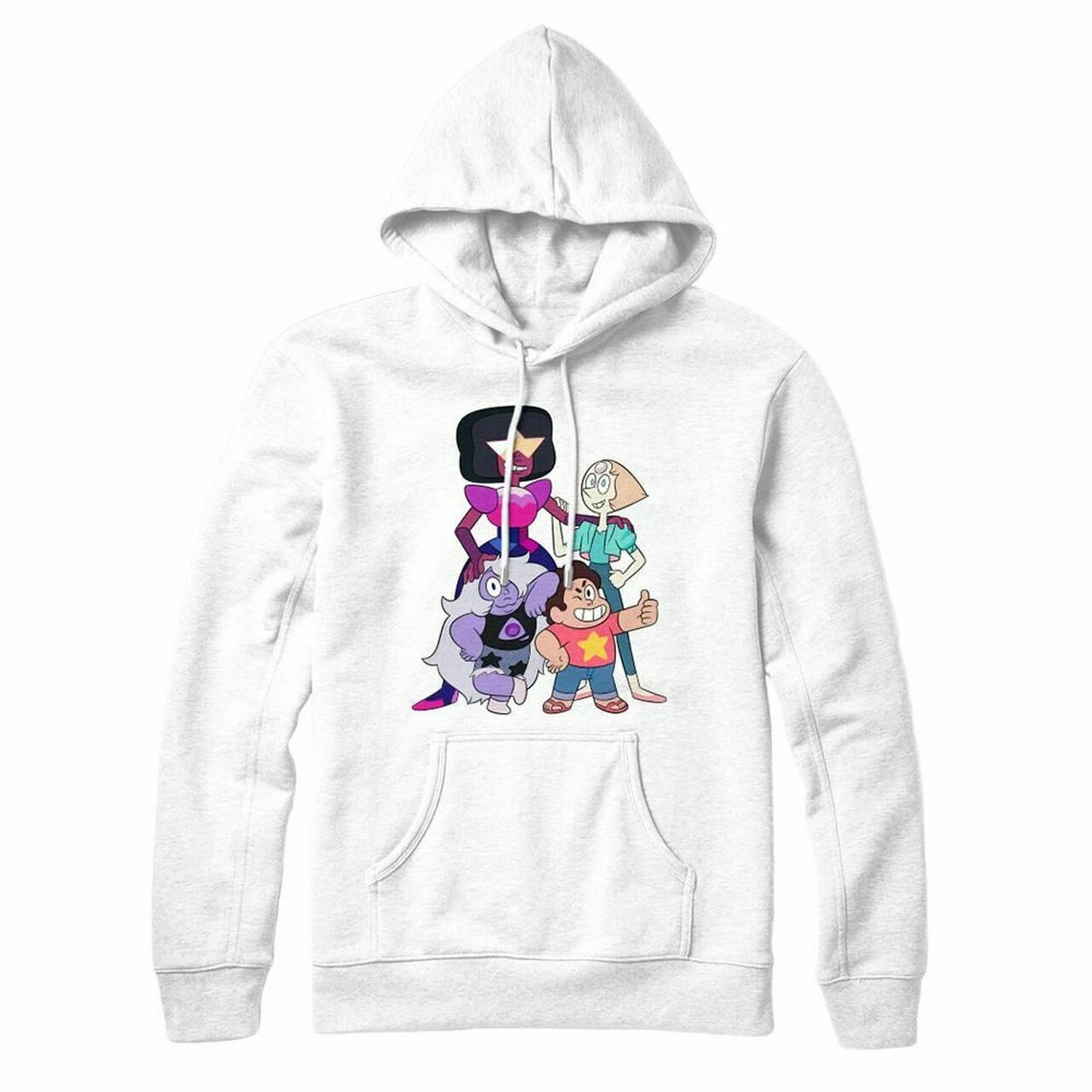 STEVEN UNIVERSE Gems White PULLOVER , ADULT , HOODIE OFFICIAL MERCHANDISE
