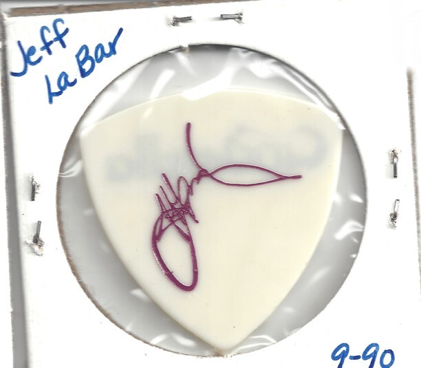 Cinderella Jeff Labar Guitar Pick 1989 Long Cold Winter Concert Tour Signature