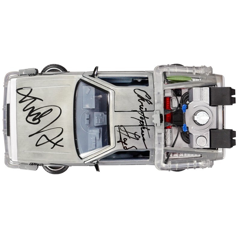 Michael J. Fox Christopher Lloyd Signed Back to the Future 1:24 scale DeLorean