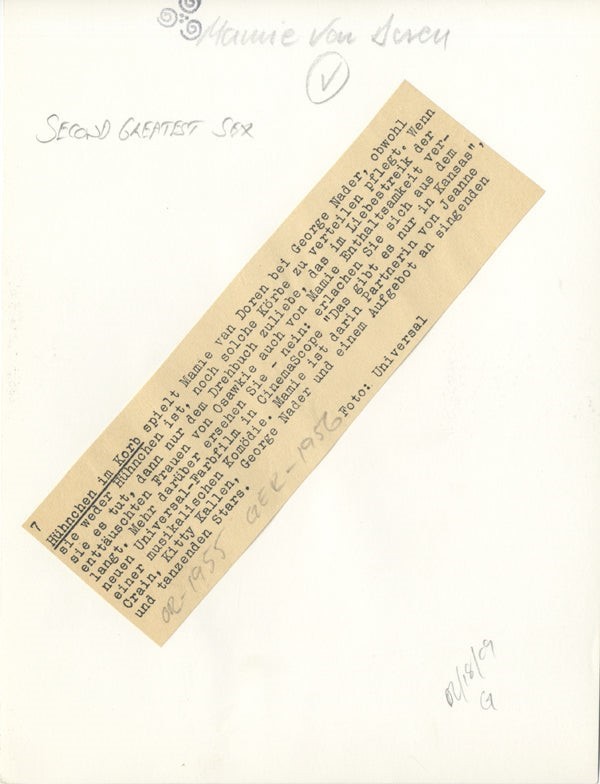 Mamie Van Doren George Nader Original Photo The Second Greatest Sex 1955