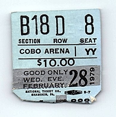 Heart Exile February 28 1979 Cobo Arena Detroit Concert Ticket Stub Vintage Rock