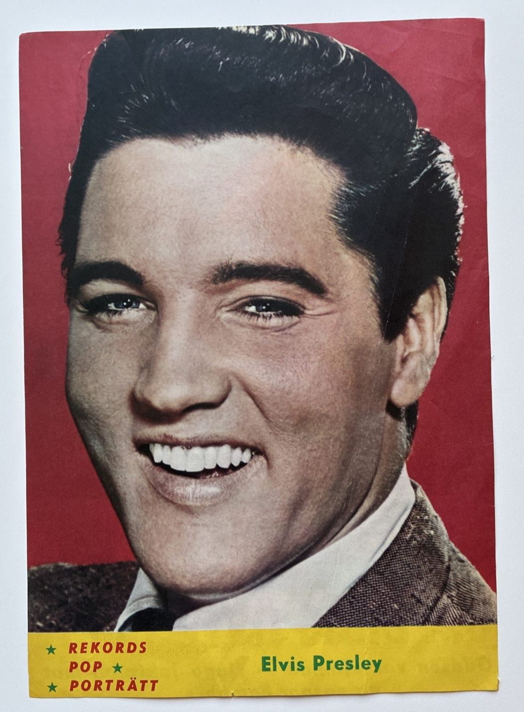 1965 ELVIS PRESLEY REKORD POP PORTRAIT 8 1/8″ x 11 7/8″ COLOR PHOTO