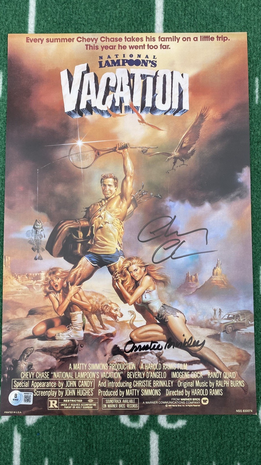 Chevy Chase/Christie Brinkley Autographed 11×17 Vacation Movie Poster Beckett