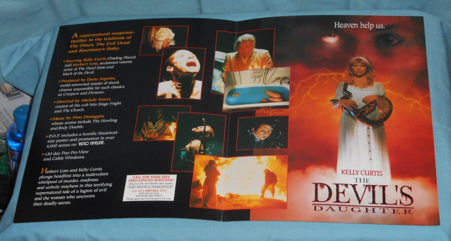 vintage Dario Argento’s THE DEVIL’S DAUGHTER video store advertisement brochure