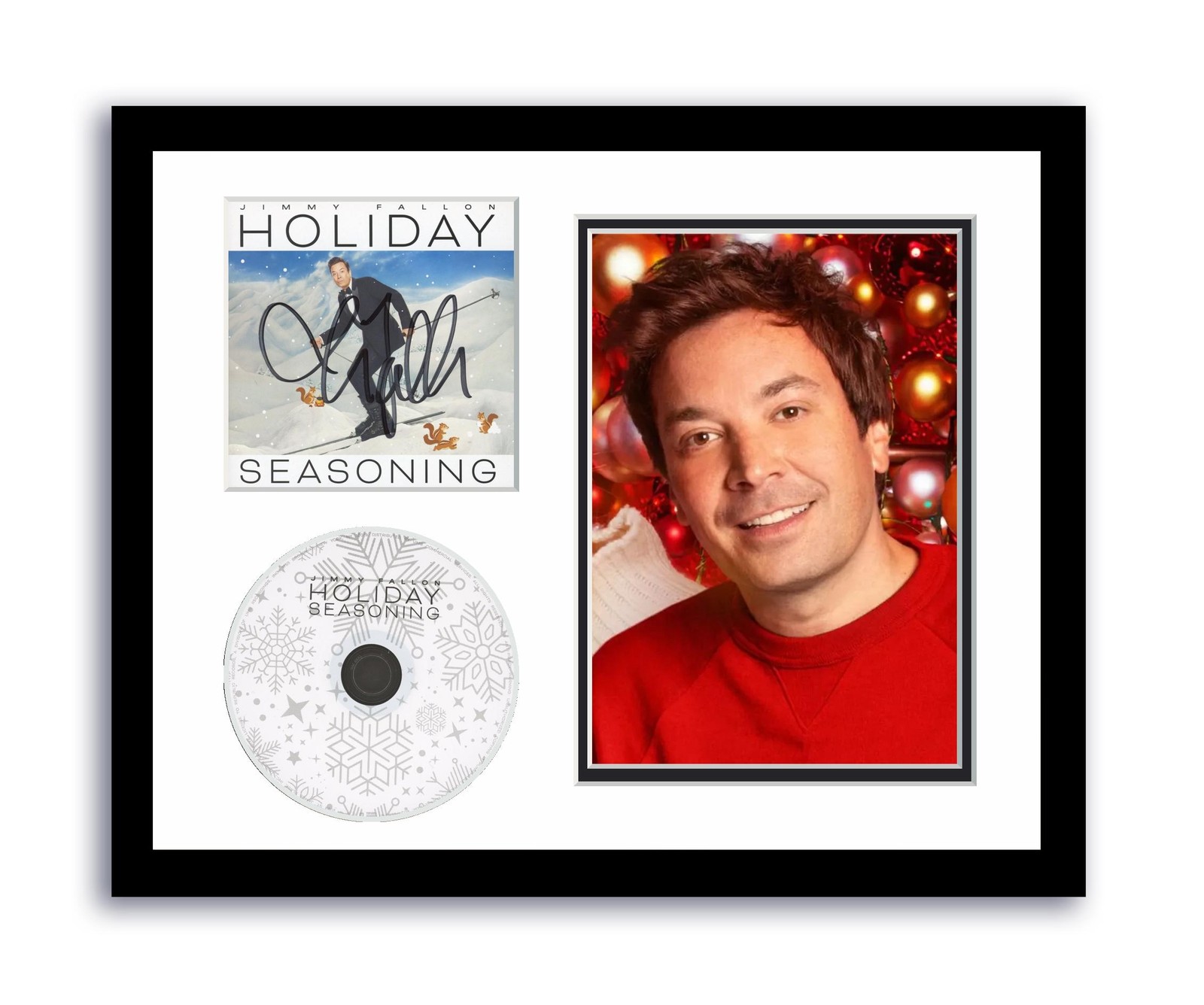 Jimmy Fallon Autographed Signed 11×14 Framed CD Photo Holiday Seasoning ACOA