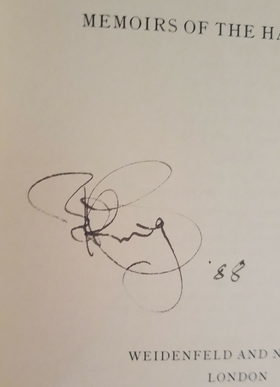 PETER CUSHING – MEMOIRS OF THE HAMMER YEARS – Flat Signed – Autographed – RARE