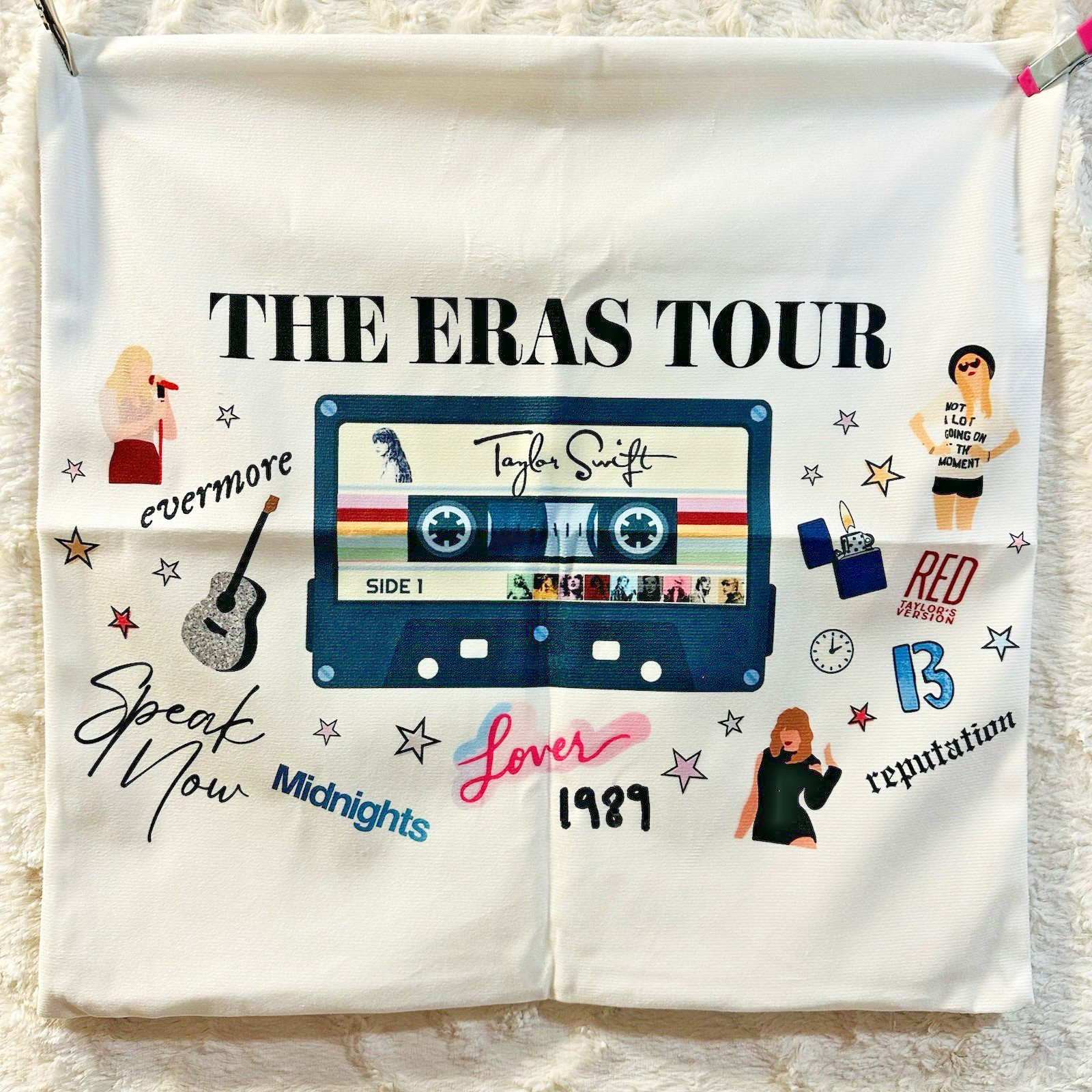 Taylor Swift Swiftie Eras Tour Square Pillow Case Cover Soft Velvety 17″ X 17”