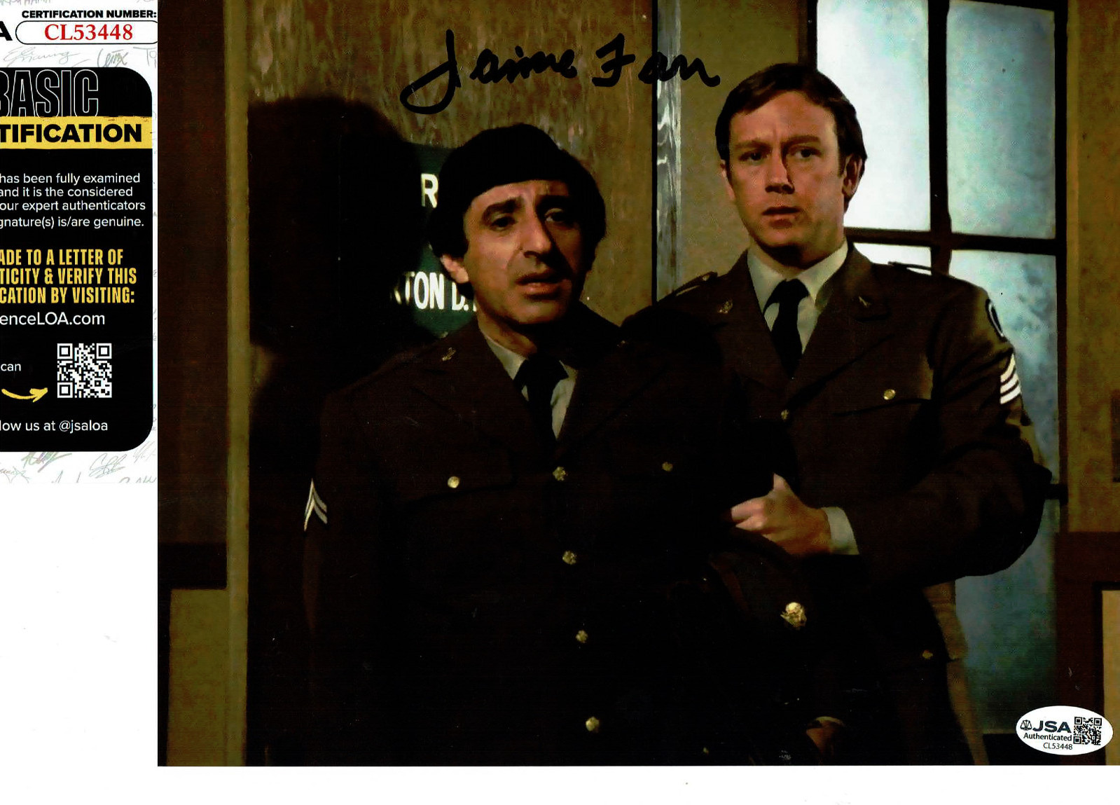 Jamie Farr autographed 8×10 color MASH serious photo JSA Certified **