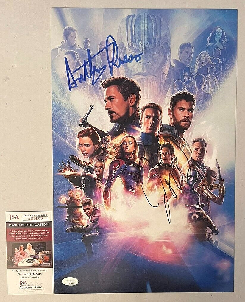 ANTHONY & JOE RUSSO Authentic Hand-Signed “AVENGERS ENDGAME” 11×17 Photo JSA COA