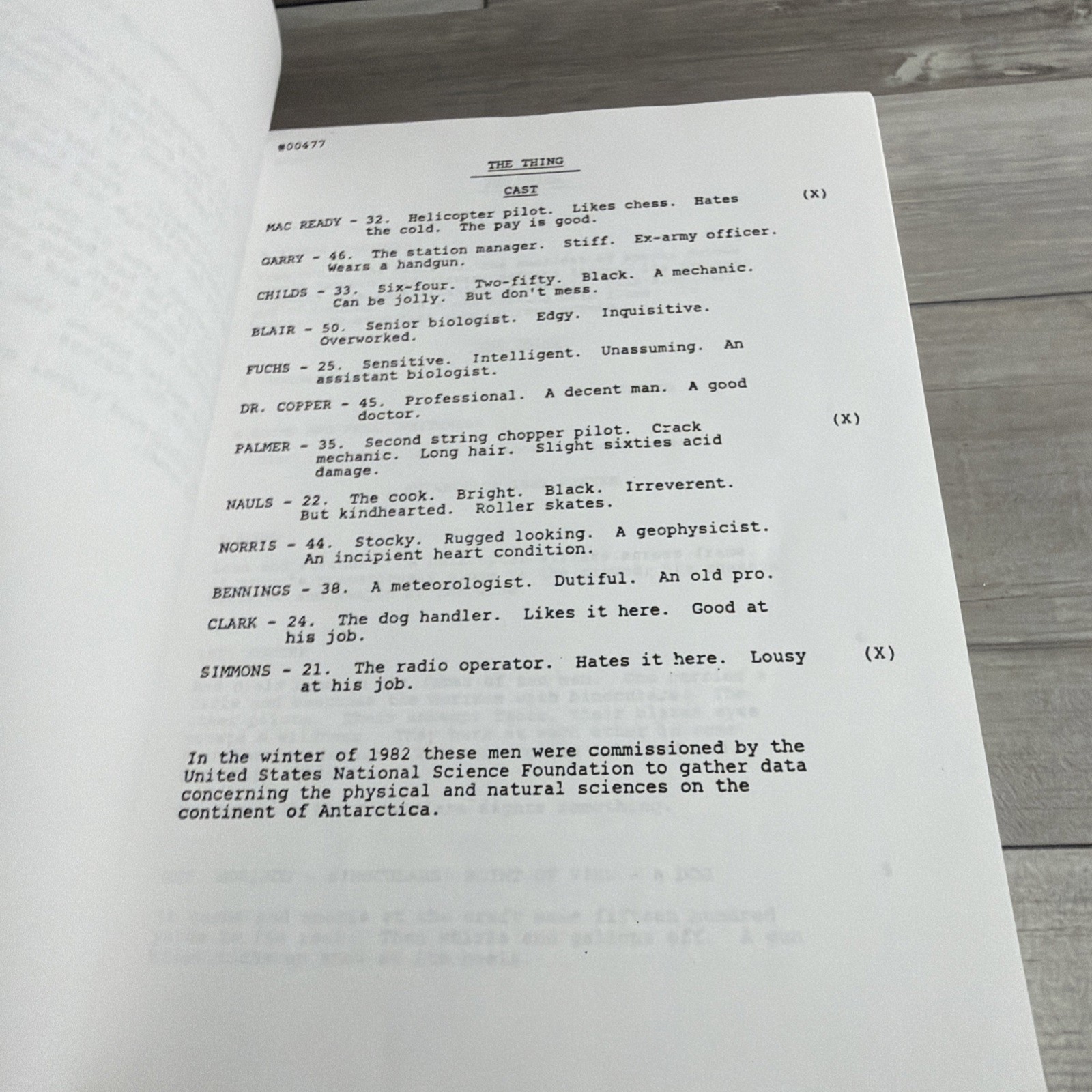 The Thing Final Draft Screenplay From 1982 Universal Studios Horror Bill Russell