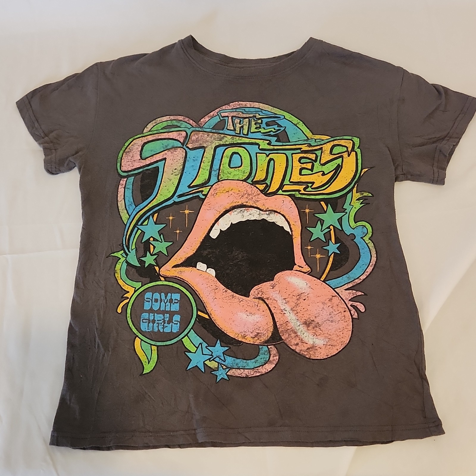Rolling Stones Some Girls Graphic T-Shirt XS Gray/Charcoal 100% Cotton