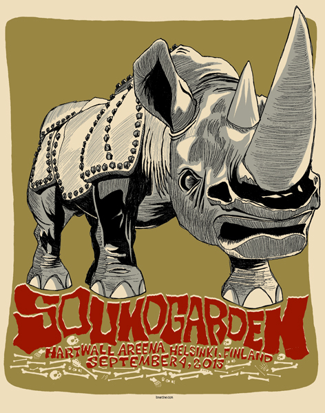 SOUNDGARDEN HELSINKI FINLAND CONCERT POSTER 2014 GIG