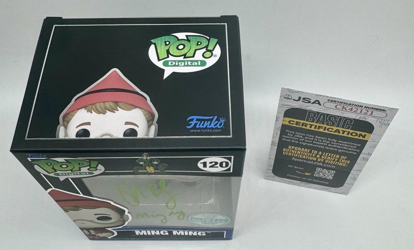 PETER BILLINGSLEY SIGNED AUTOGRAPH ELF “MING MING” INSCRIBED FUNKO POP + JSA COA