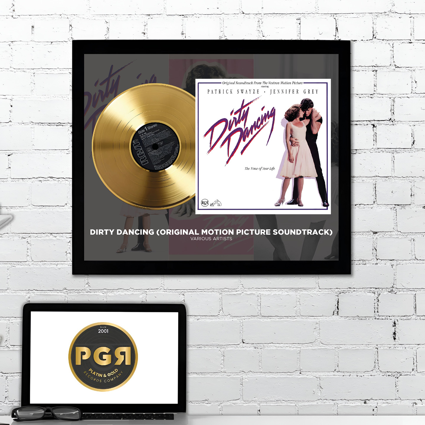 Dirty Dancing Soundtrack Gold Record Vinyl Wall Art Framed Movie Poster Decor