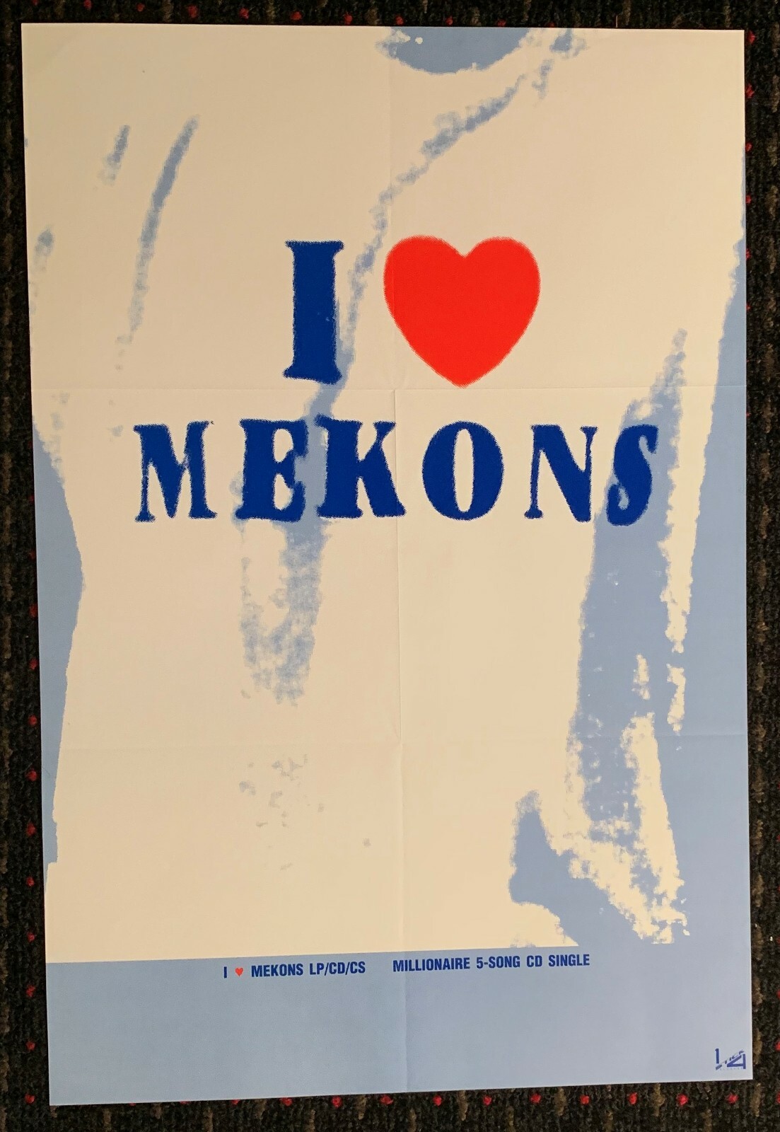 MEKONS I love heart 17×26 record store promo poster Touch and Go PUNK 1993