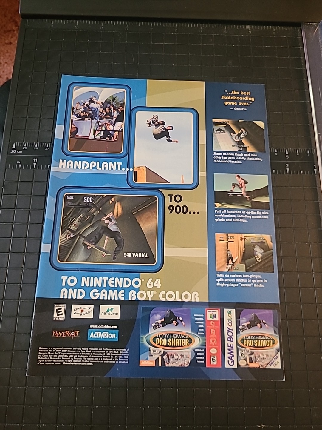 Tony Hawk’s Pro Skater Video Game Promo 2000 Print Ad 8×11 Great To Frame