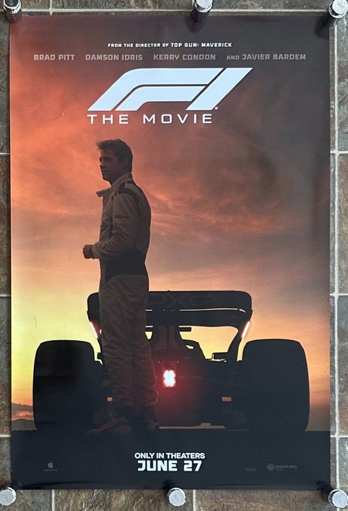 F1 – 2025 – Original 27×40 Advance MOVIE POSTER- Style A- BRAD PITT- Auto Racing