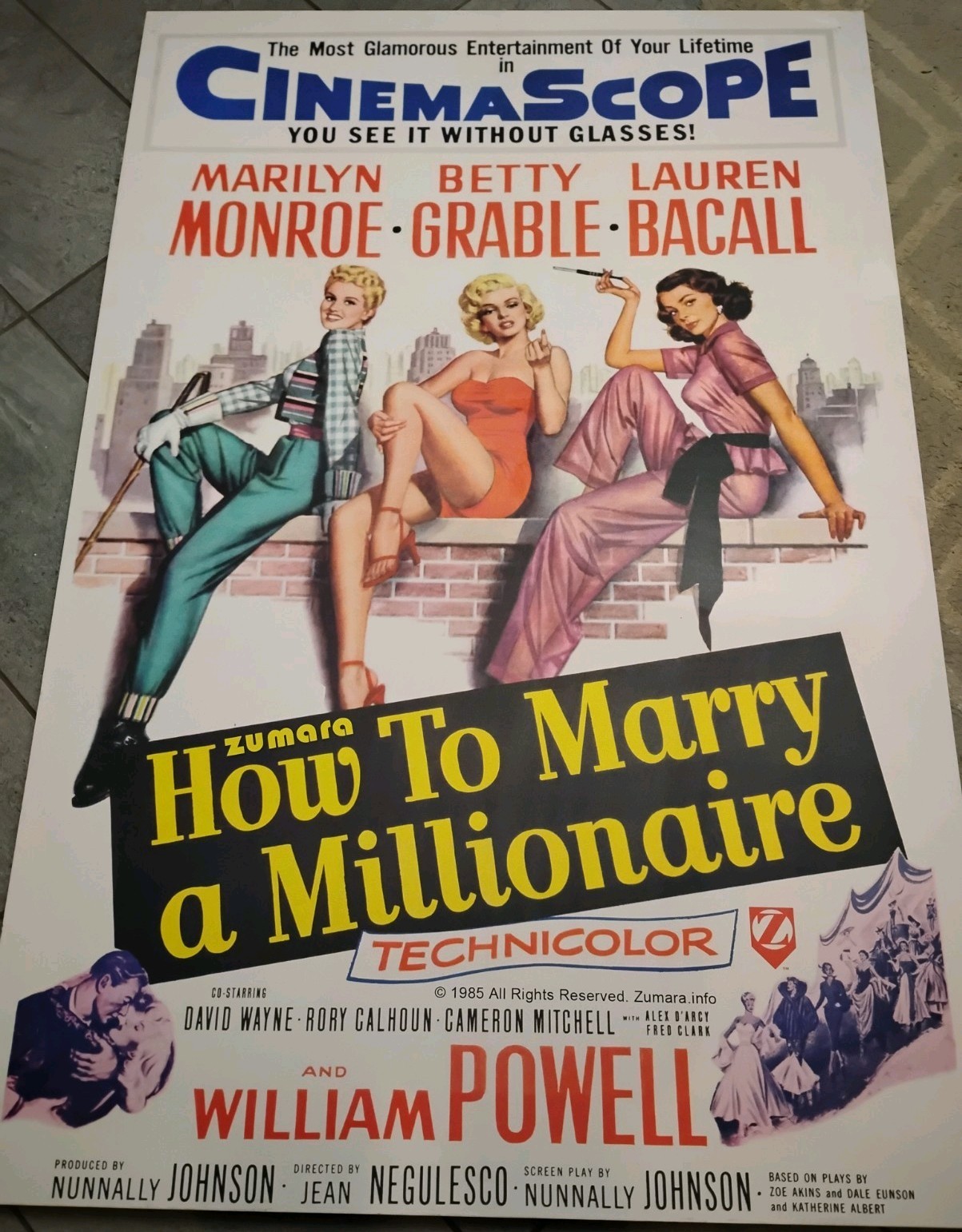 MARILYN MONROE HOW TO MARRY A MILLIONAIRE 60X40 CANVAS MOVIE WALL ART HUGE