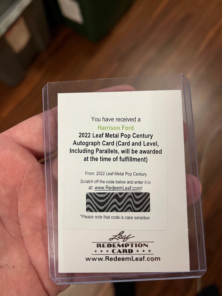 2022 leaf metal pop century redemption card harrison ford