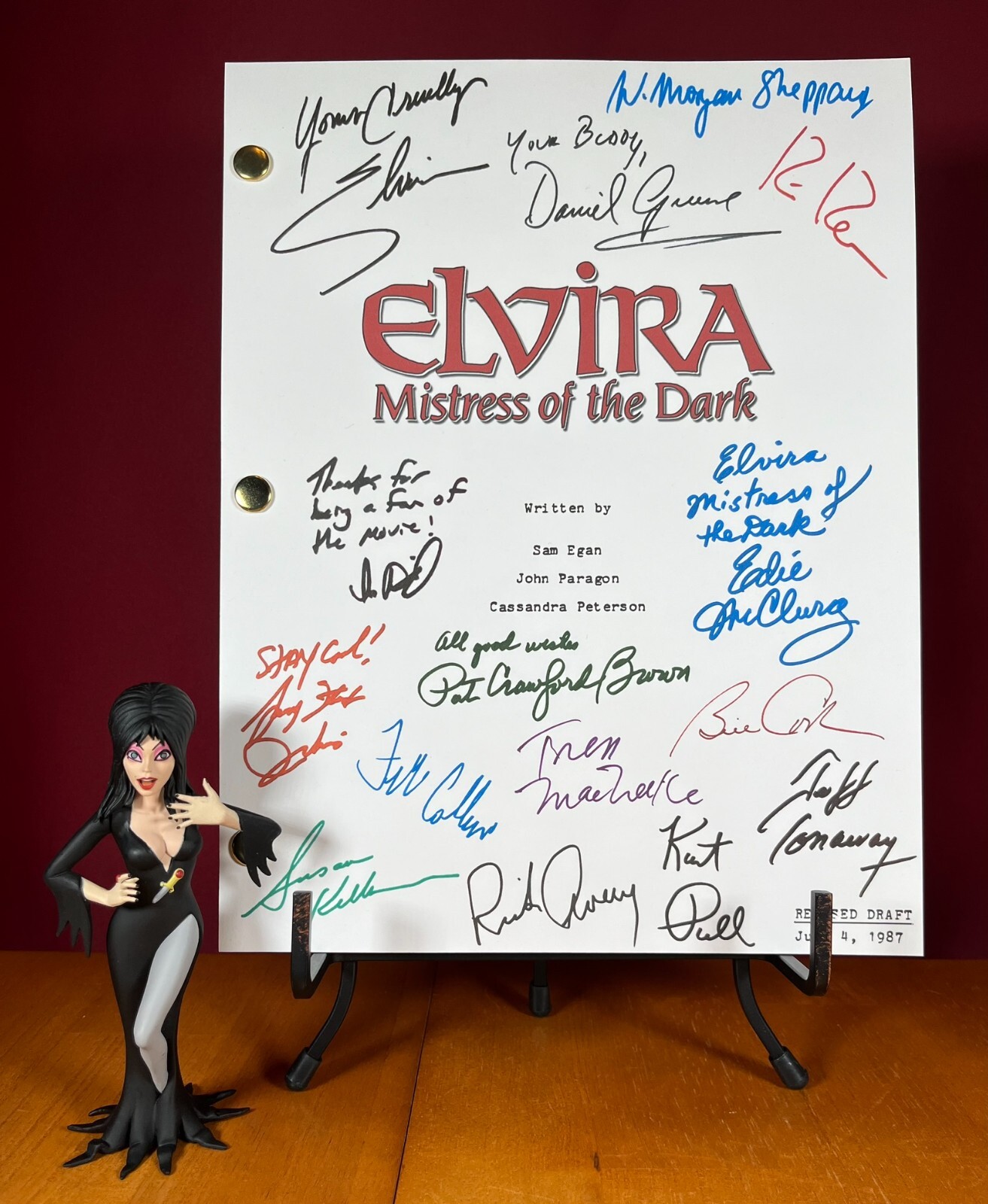 Elvira: Mistress of the Dark Script Signed- Autograph Reprints- Horror