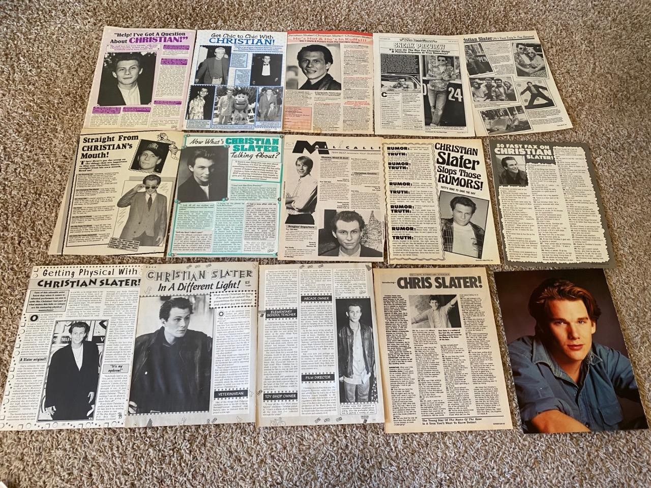 Christian Slater teen magazine pinup clippings lot Wow Bop 16 Tiger Beat 80’s