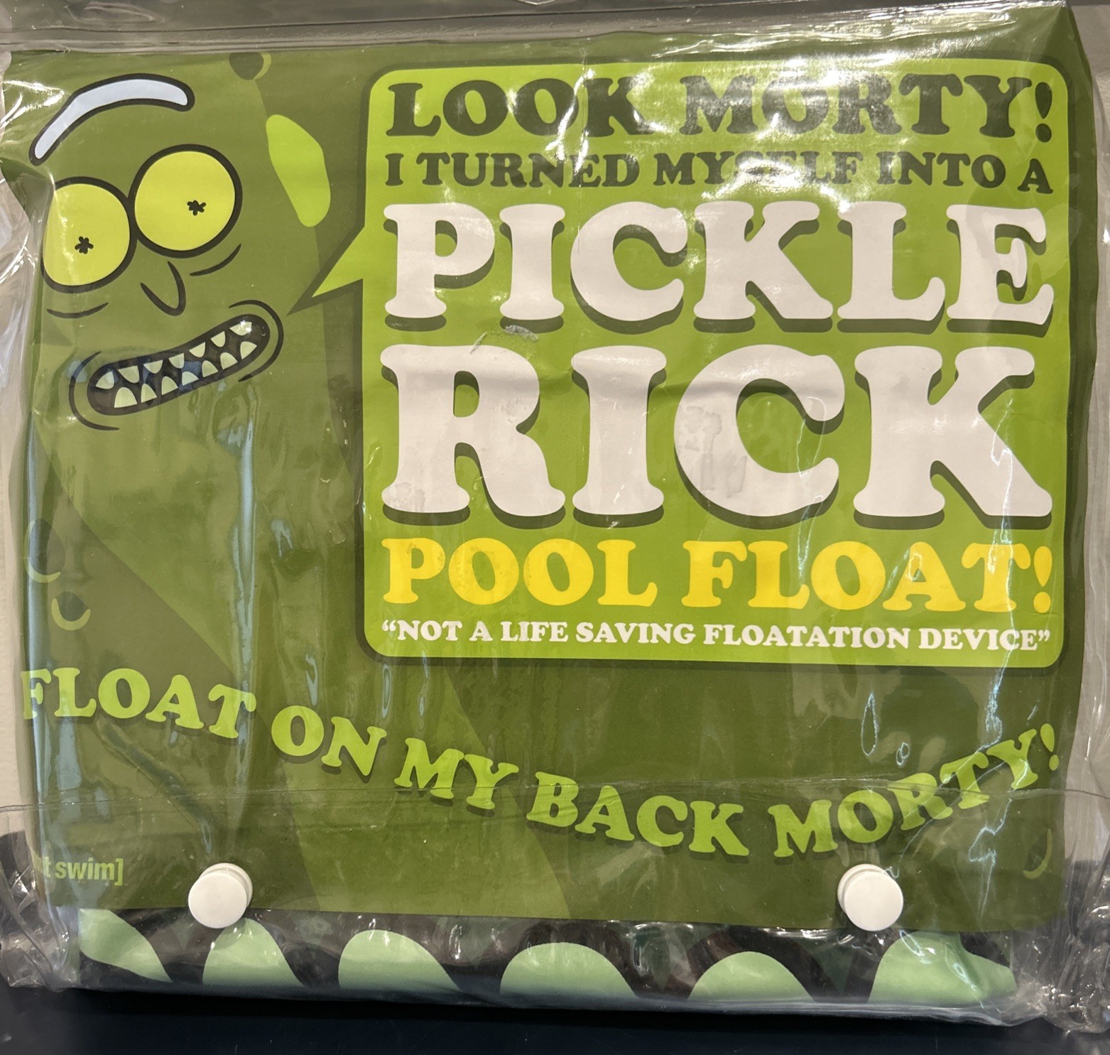 Rick & Morty Pickle Rick Pool Float Promo Exclusive Adult Swim